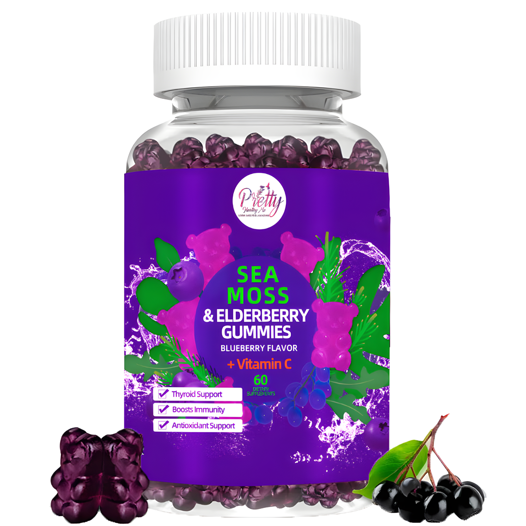 Pretty Healthy Sea Moss & Elderberry Gummies 6 Month Supply